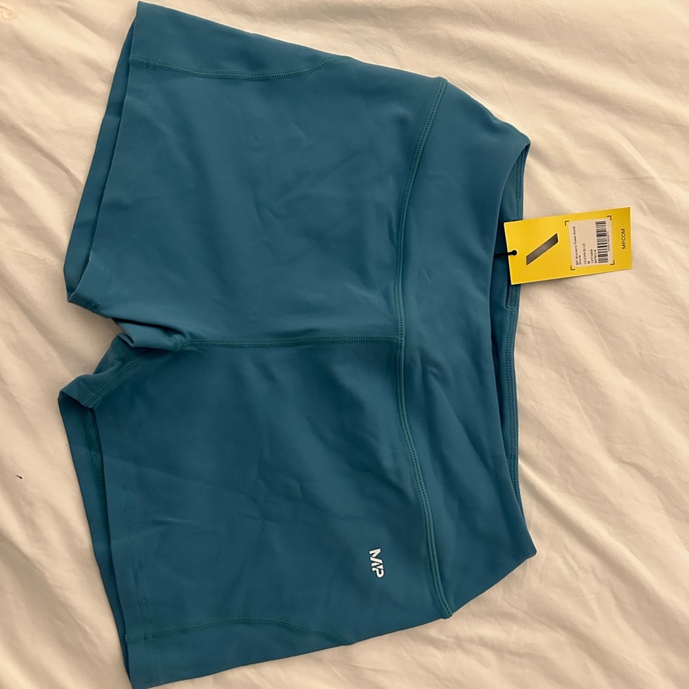 MyProtein workout outfit, leggings, sport bra, long sleeve, shorts. Blue, size M - Picture 7 of 9